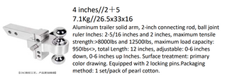Aluminum trailer solid arm-4inches
